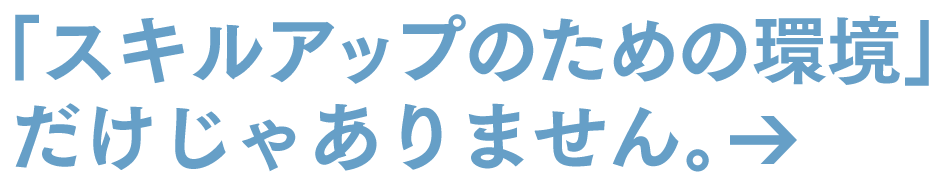 「スキルアップのための環境」だけじゃありません。