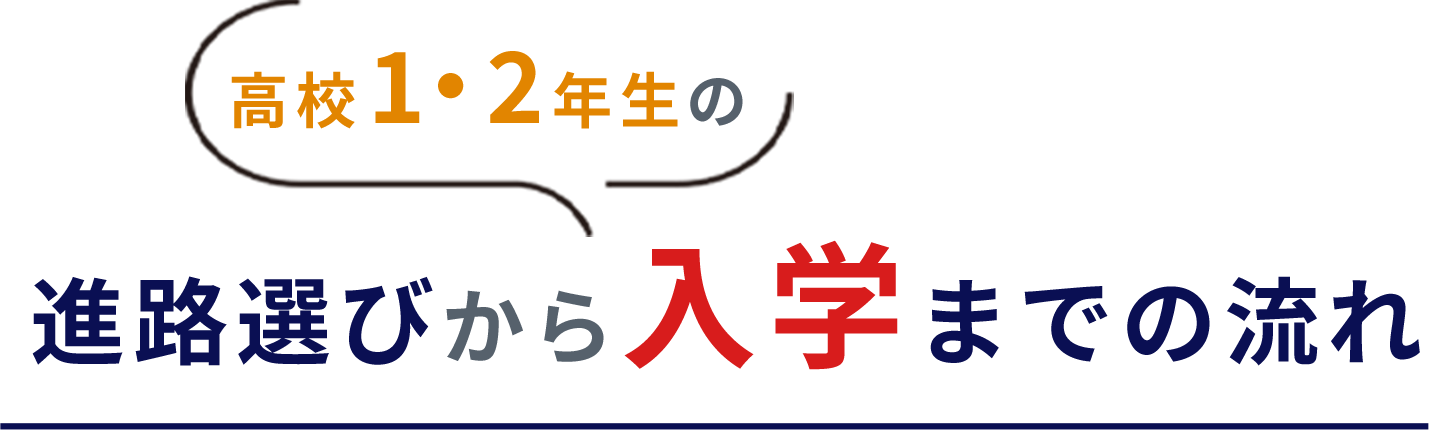 高校1・2年生の進路選びから入学までの流れ